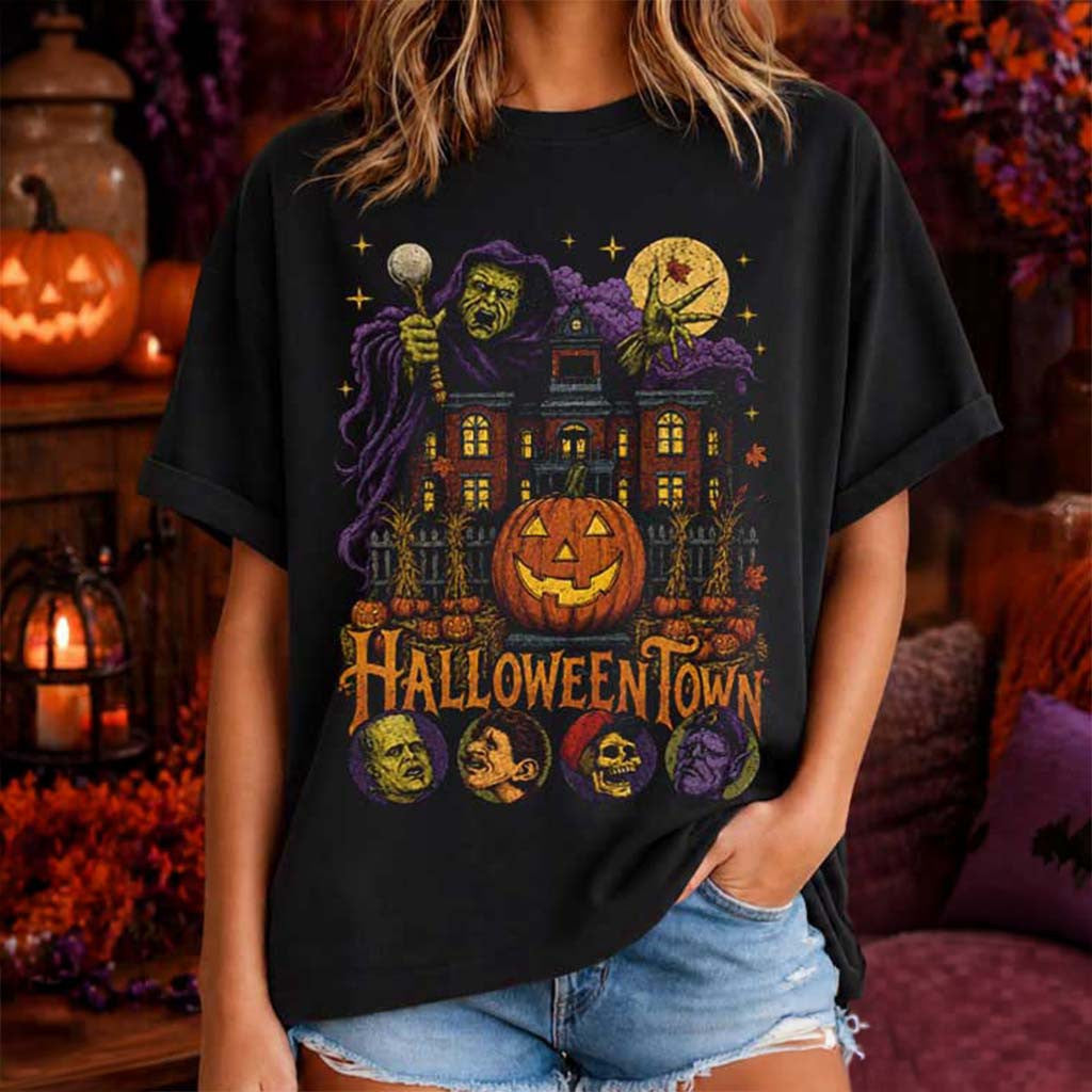 Spooky Pumpkin Vintage Halloweentown 90s Halloween Movie T-Shirt Halloween Gifts For Her - Merchluma