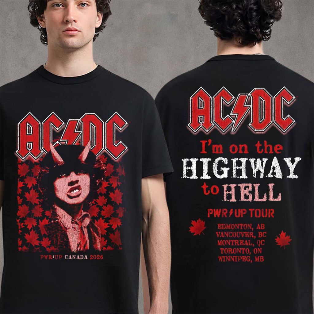 ACDC Canada PWR UP Tour 2026 Highway To Hell T-Shirt ACDC Tour Merch Gift For Band Fans - Merchluma