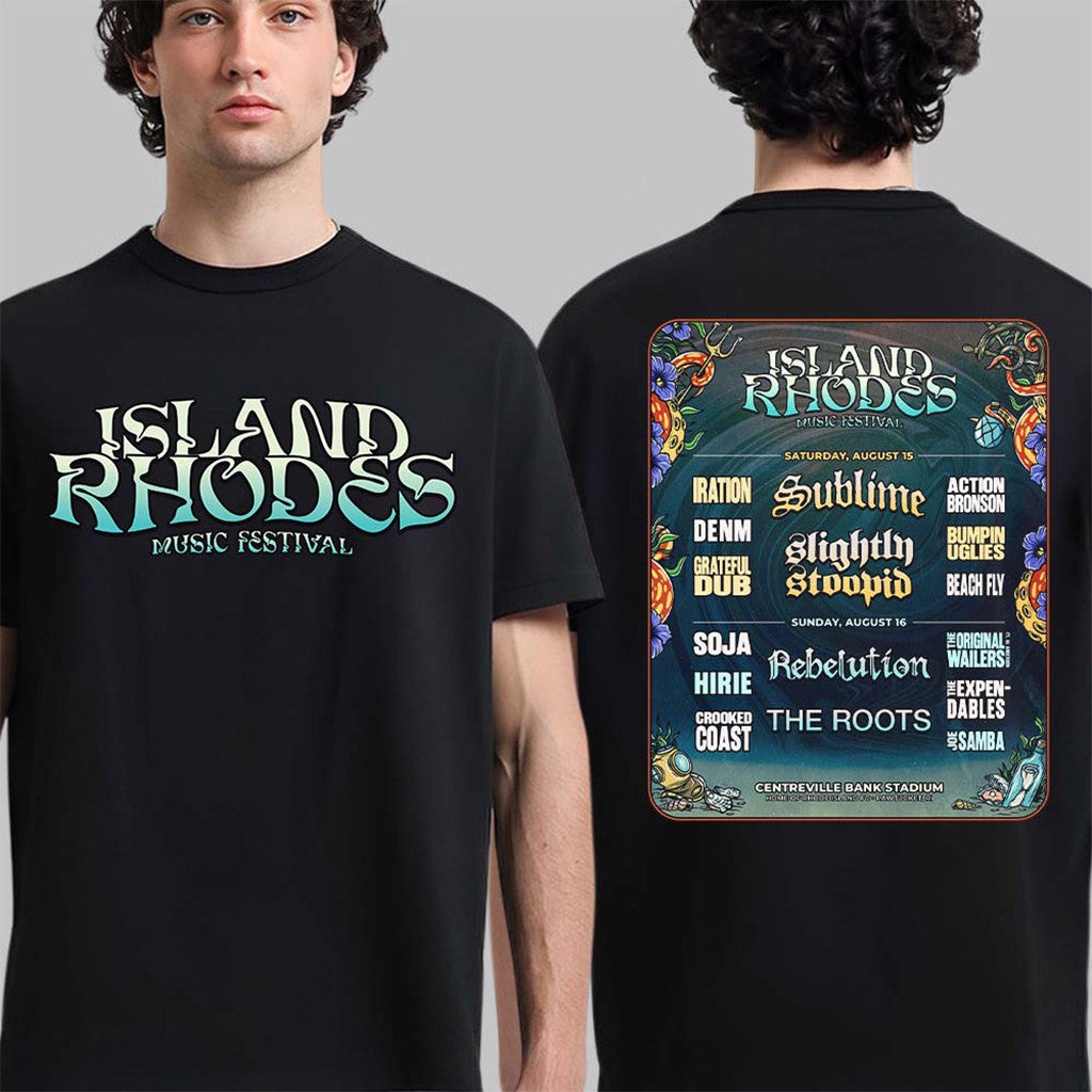 Island Rhodes Music Festival Merch 2026 In Rhodes Island At Centreville Bank Stadium T-Shirt - Merchluma