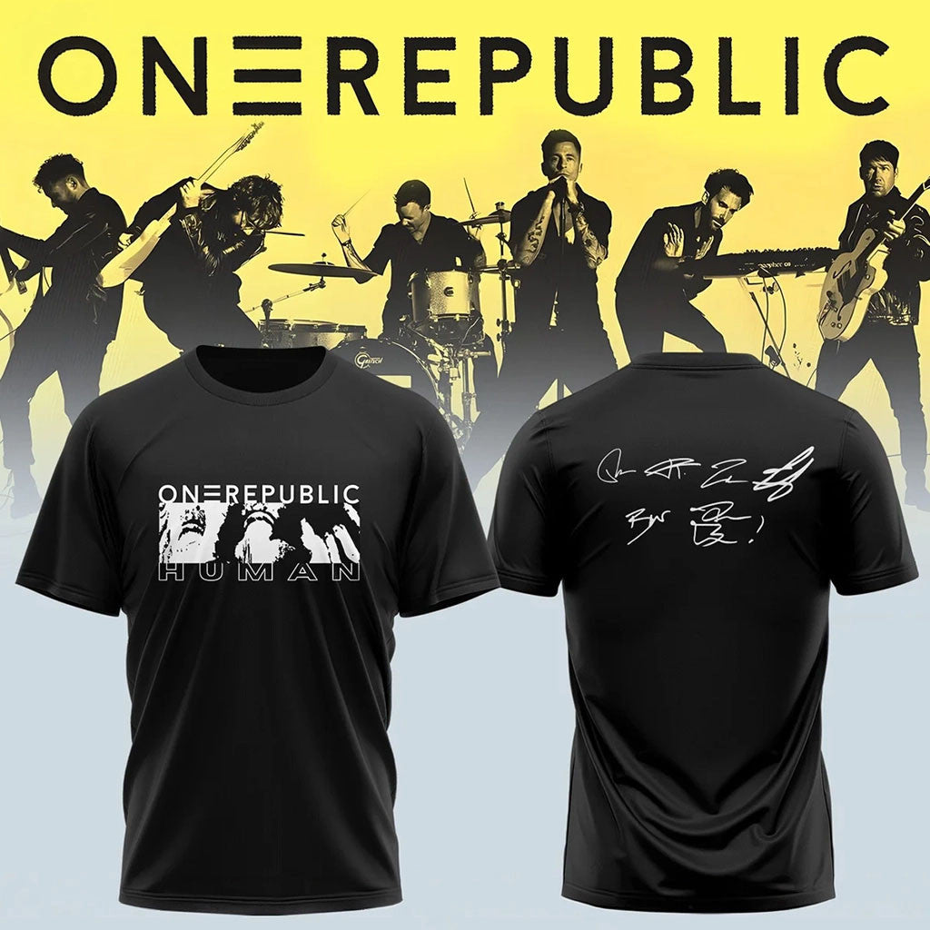 OneRepublic Merch 2026 Human T-Shirt Signed Shirt Cool Gifts For Music Lovers - Merchluma