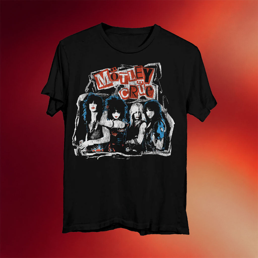 Motley Crue Merch 2026 Vintage Collage T-Shirt Motley Crue Band Shirt Gift For Music Lover - Merchluma