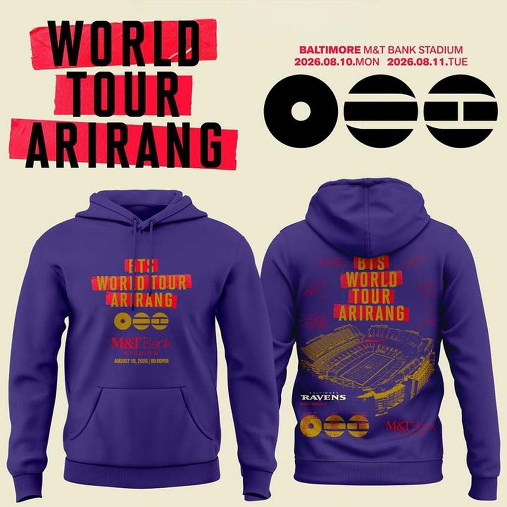 Baltimore Ravens X BTS World Tour Arirang In Baltimore Hoodie BTS Concert Merch 2026 Fan Gifts - Merchluma
