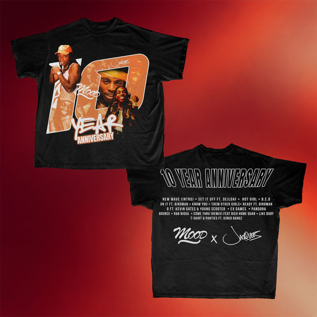 Jacquees Merch 2026 Mood 10 Year Anniversary T-Shirt Black Que Merch Present For Fans - Merchluma