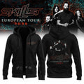 Skillet Merch European Tour 2026 Zip Hoodie Music Gift Ideas For Guys - Merchluma