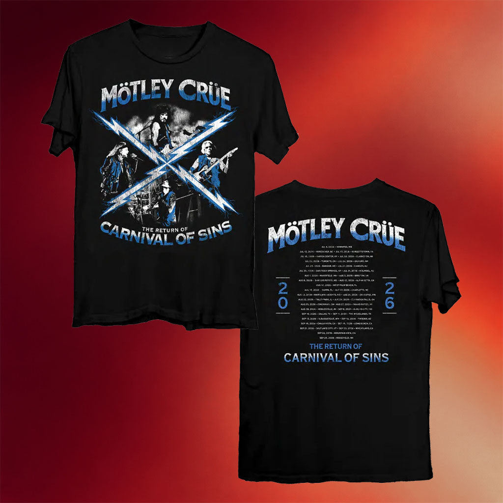 Motley Crue Merch 2026 The Return Of The Carnival Of Sins T-Shirt Motley Crue Tour Merch - Merchluma