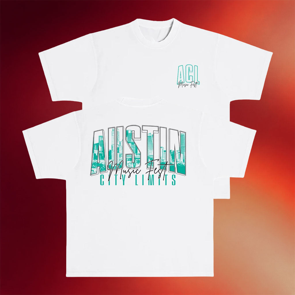 ACL Festival Merch 2026 Skyline T-Shirt White ACL Music Fest Apparel Best Gift For Music Lovers - Merchluma