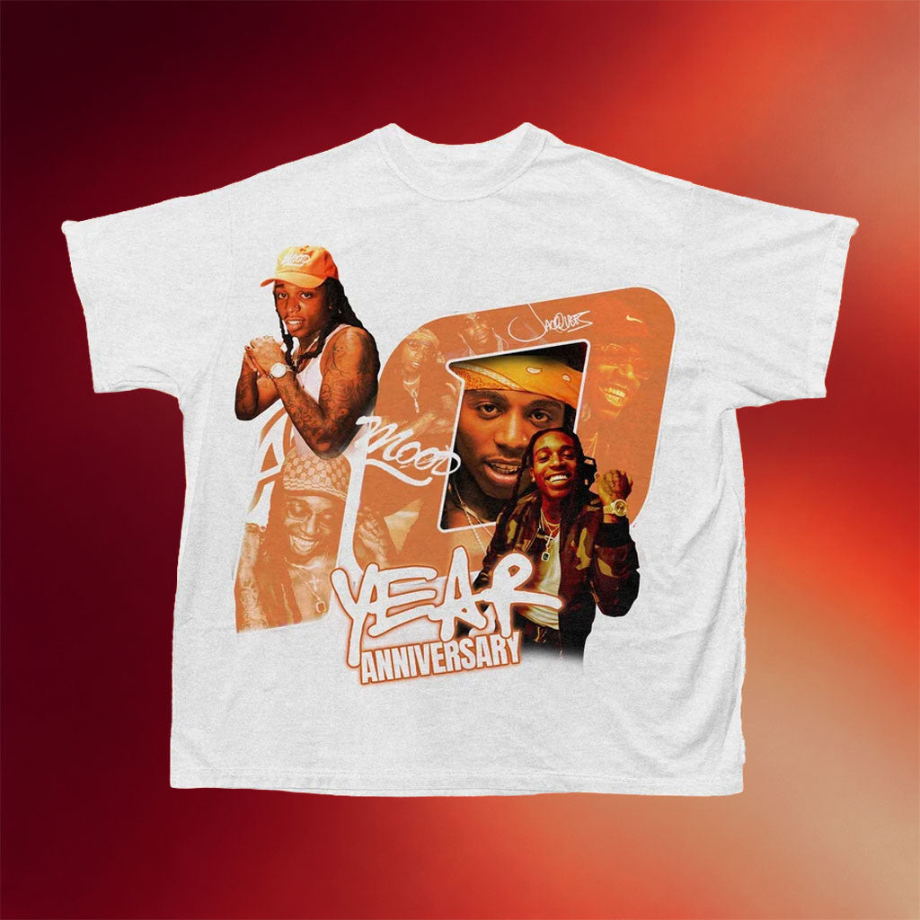 Jacquees Merch 2026 Mood 10 Year Anniversary T-Shirt White Que Merch Best Gift For Fans - Merchluma