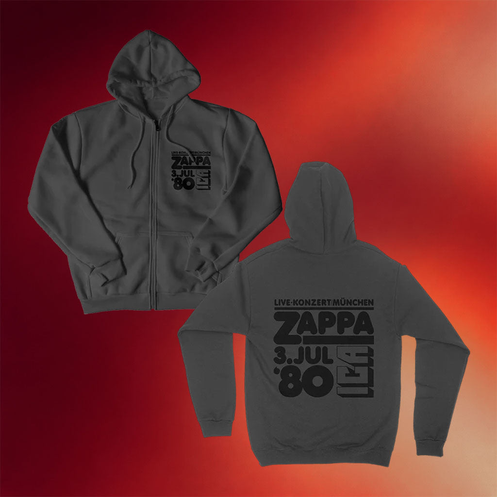 Frank Zappa Merch 2026 Munich '80 Zip Hoodie Frank Zappa Tour Merch Gift For Fans - Merchluma
