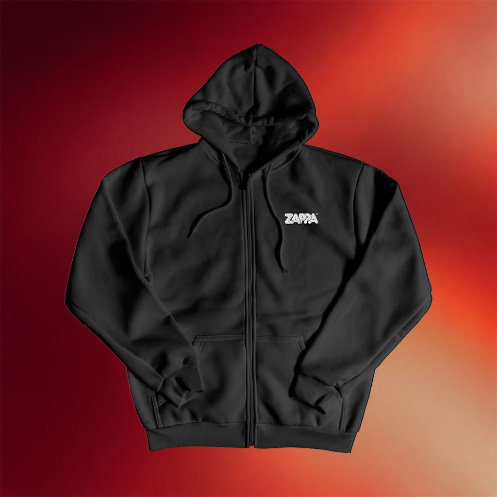 Frank Zappa Merch 2026 Zappa Logo Zip Hoodie Black Music Related Gifts For Guys - Merchluma