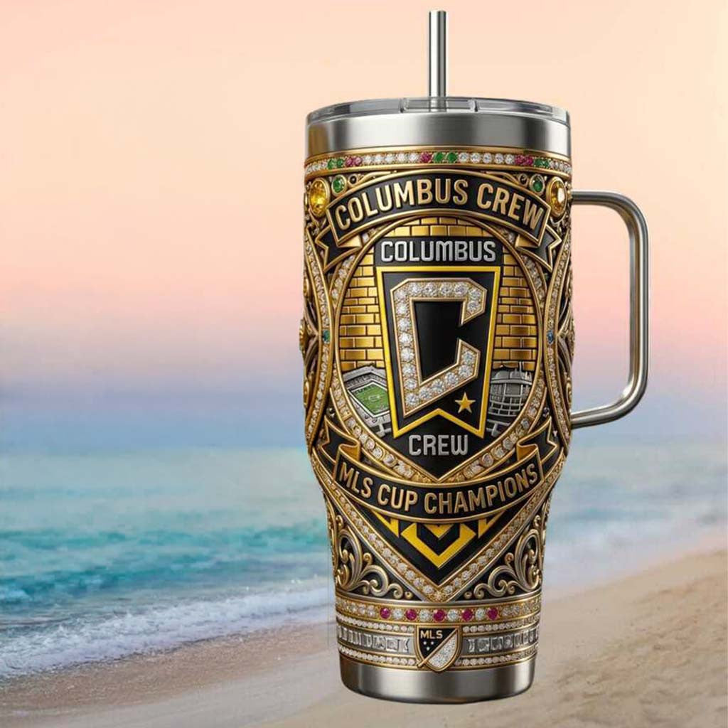 Columbus Crew MLS Cup Champions 1996 Gold Crest Tumbler Columbus Crew Merch Gifts For Fans - Merchluma
