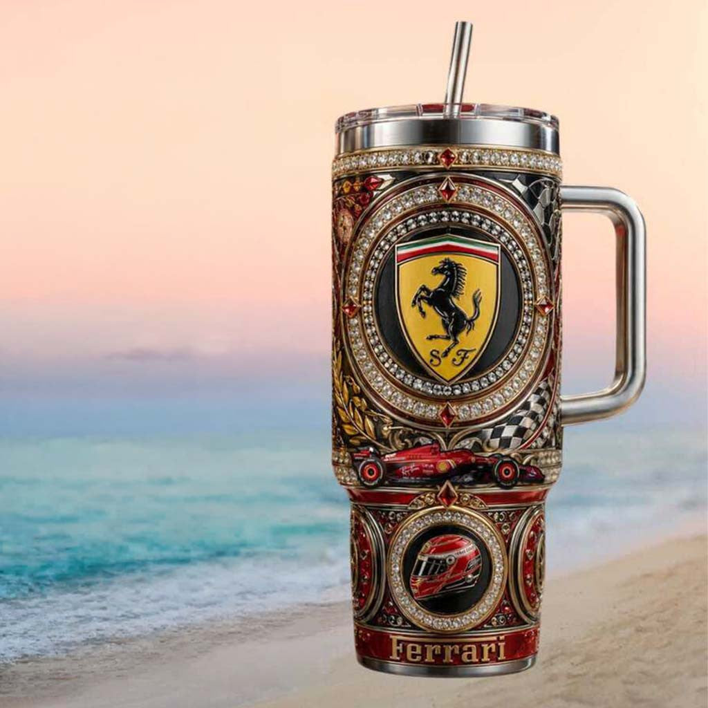 Ferrari Racing Team Championship Edition Travel Tumbler Scuderia Ferrari Merch Racing Fan Gifts - Merchluma