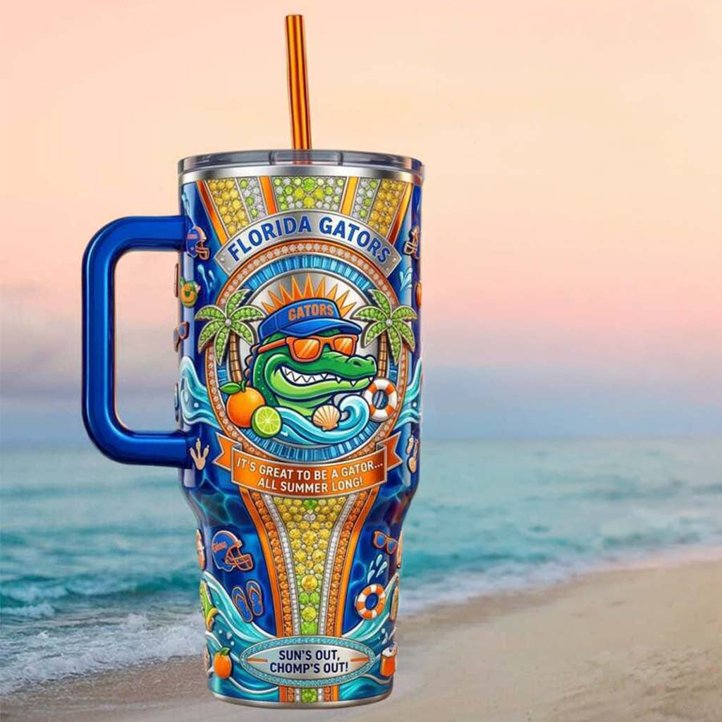 Florida Gators Summer Chomp Party Beach Travel Tumbler Florida Gators Merch Gifts For Fans - Merchluma