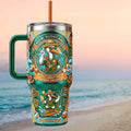 Miami Hurricanes Summer Splash Beach Mascot Tumbler Miami Hurricanes Merch BFF Gifts - Merchluma