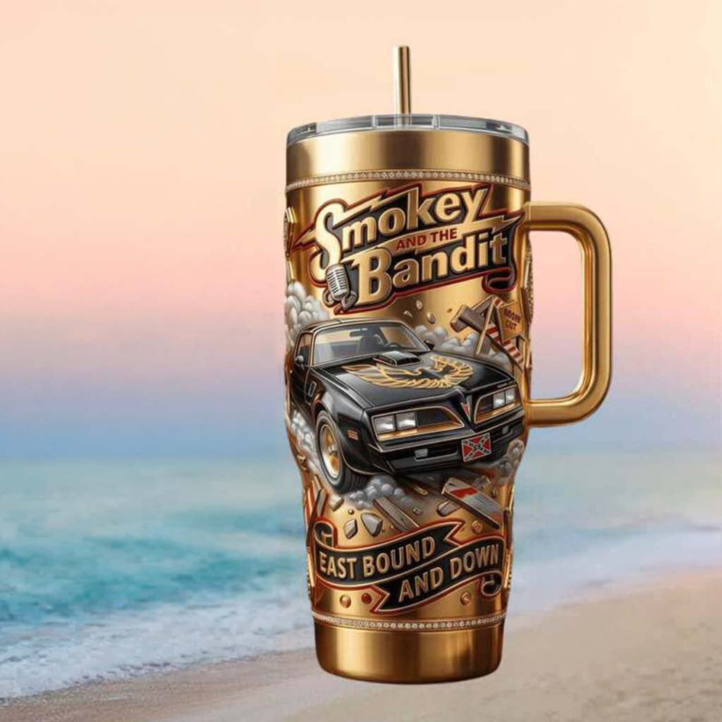 Smokey And The Bandit Merch Trans Am East Bound And Down Tumbler Gift Ideas For Husband - Merchluma