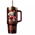 Snoopy Love Valentine Edition Red Heart Love You Always Tumbler Cute Snoopy Merch Gifts For Her - Merchluma