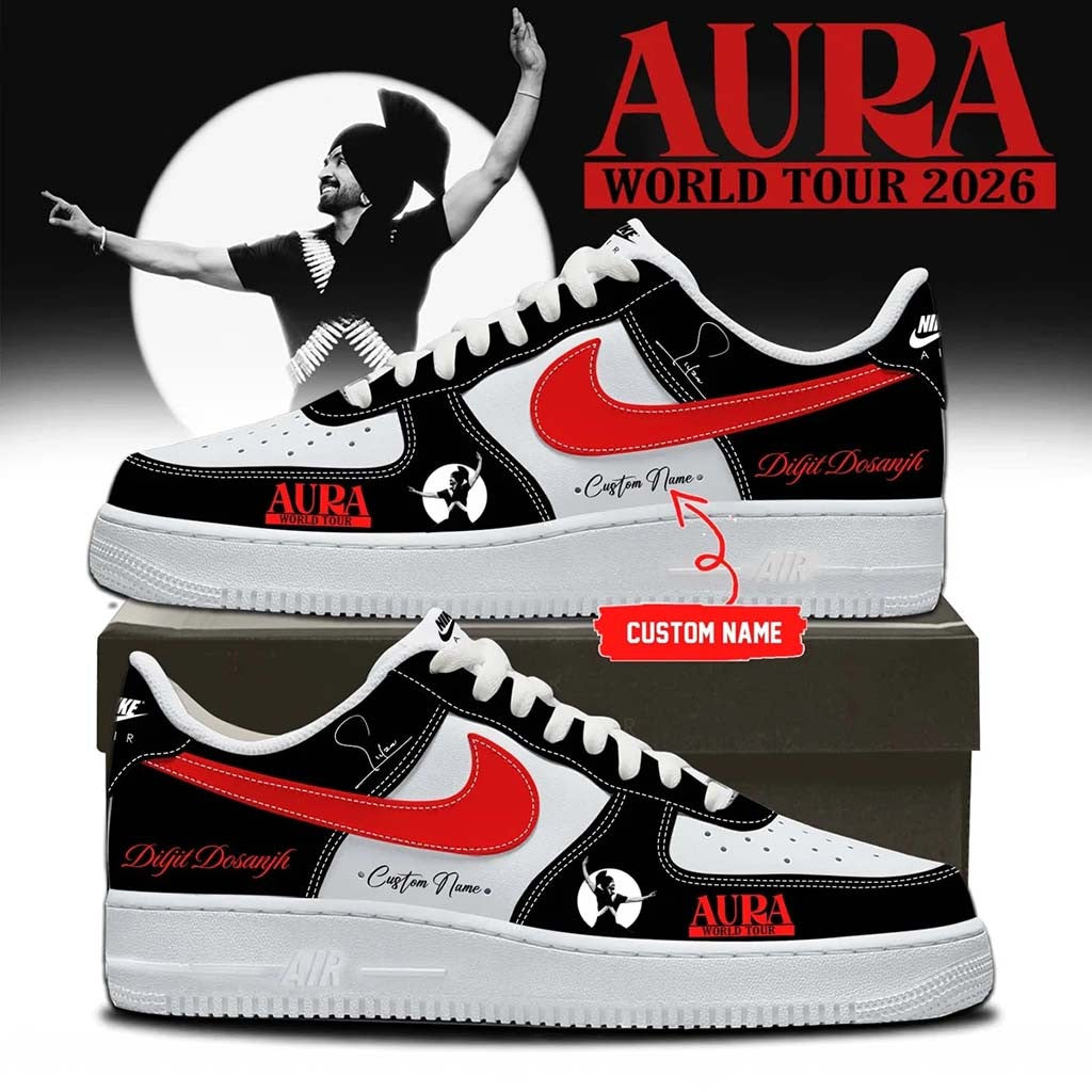 Custom Diljit Dosanjh AURA World Tour Signature Shoes Diljit Dosanjh Merch Him Gifts - Merchluma