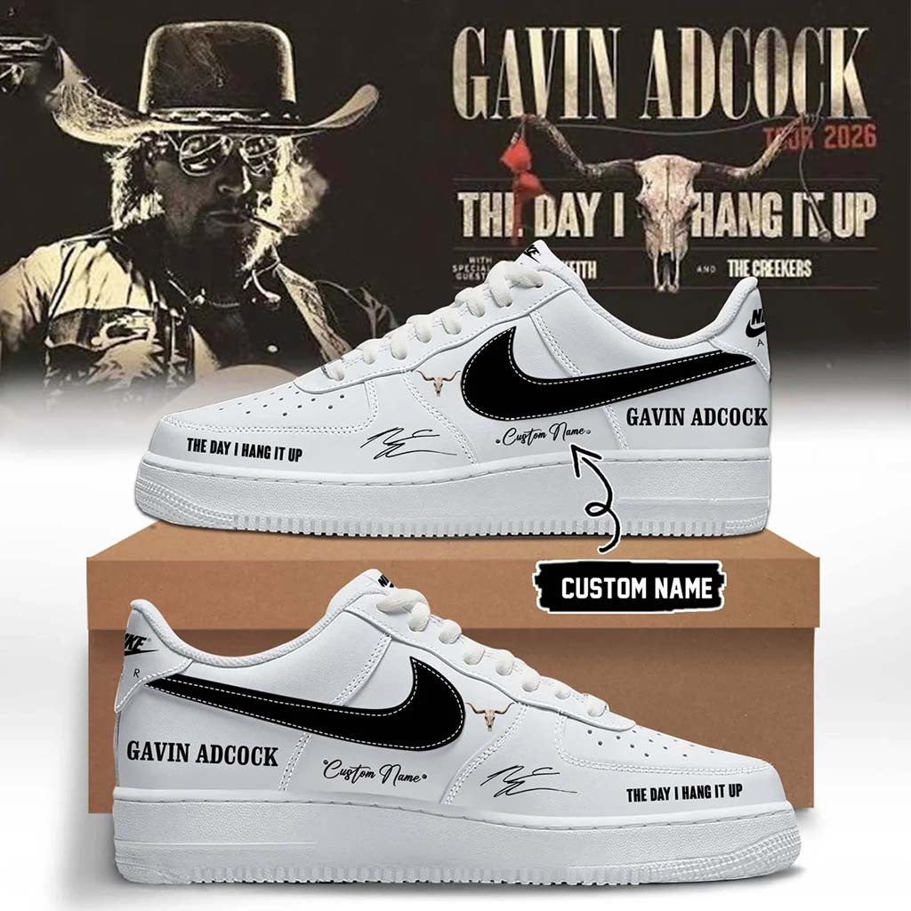 Custom Gavin Adcock The Day I Hang It Up Tour Signature Shoes Gavin Adcock Merch Gifts For Fans - Merchluma