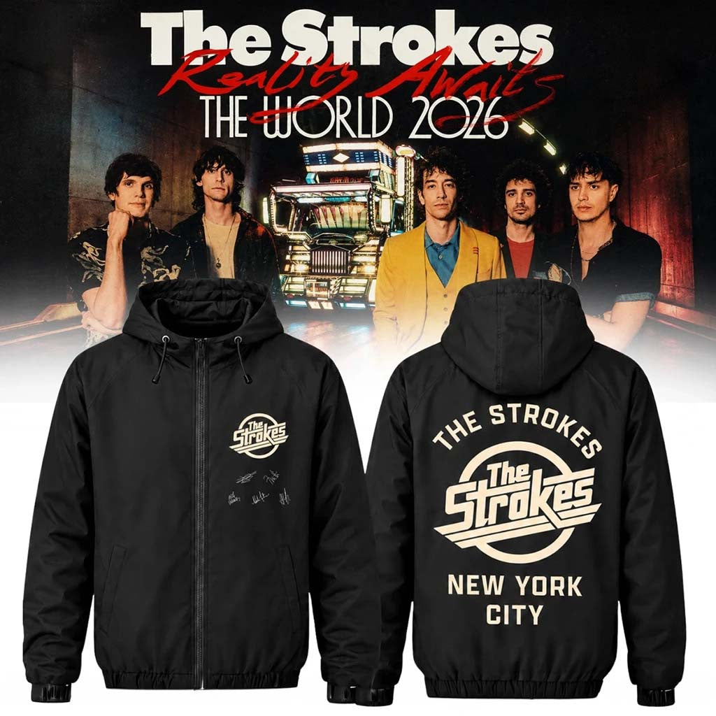 The Strokes Reality Awaits Tour Signature Windbreaker Jacket 2026 The Strokes Merch Fan Gifts - Merchluma