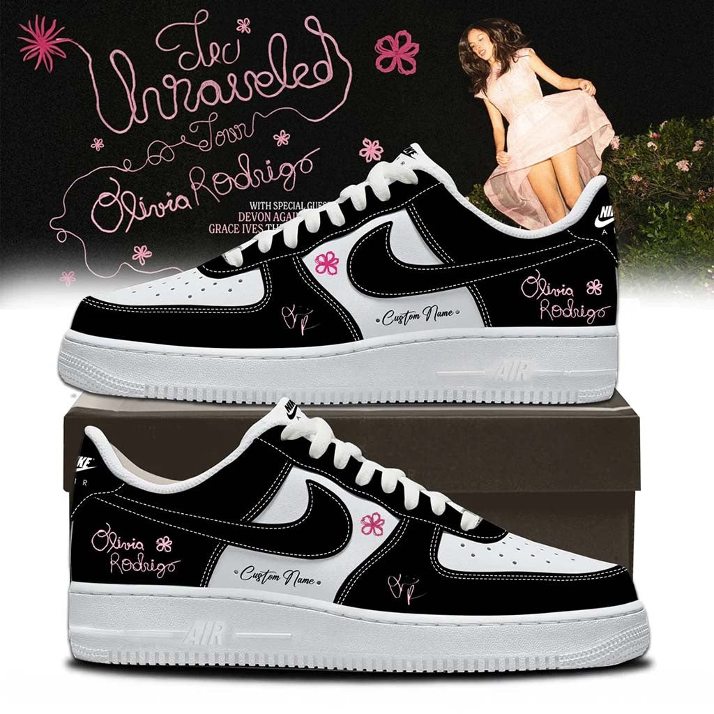 Customized Olivia Rodrigo Merch The Unraveled Tour Signed Shoes Best Gifts For Music Lovers - Merchluma