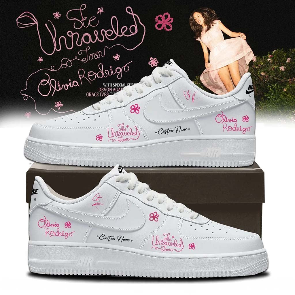 Customized Olivia Rodrigo The Unraveled Tour Signed Shoes Olivia Rodrigo Merch Gifts For Her - Merchluma