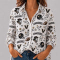 Vanderbilt Commodores College Spirit Blossoms Button Up Long Sleeve Shirt Commodores Merch - Merchluma