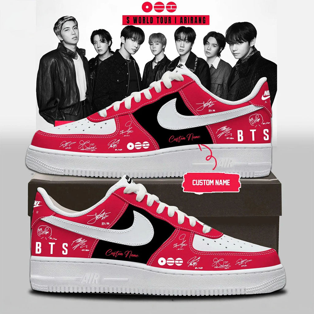 Personalized BTS Arirang World Tour 2026 Signature Sneakers BTS Merch Kpop Gear - Merchluma