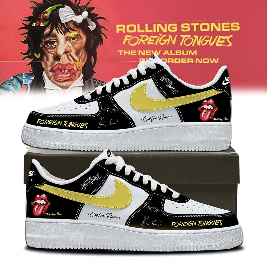 Custom The Rolling Stones Merch 2026 Foreign Tongues Signed Sneakers Gift For Rock Band Fans - Merchluma