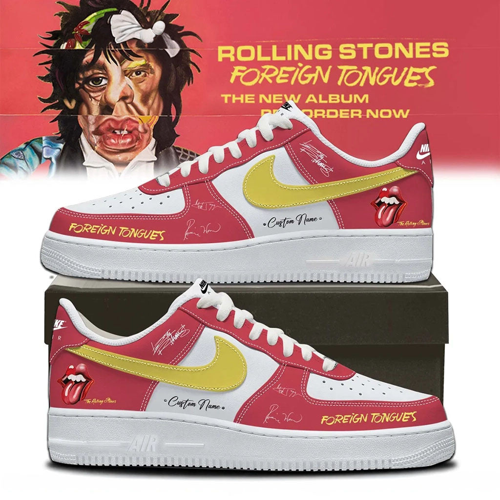 Custom The Rolling Stones Merch 2026 Foreign Tongues Signed Sneakers Gift Ideas For Husband - Merchluma