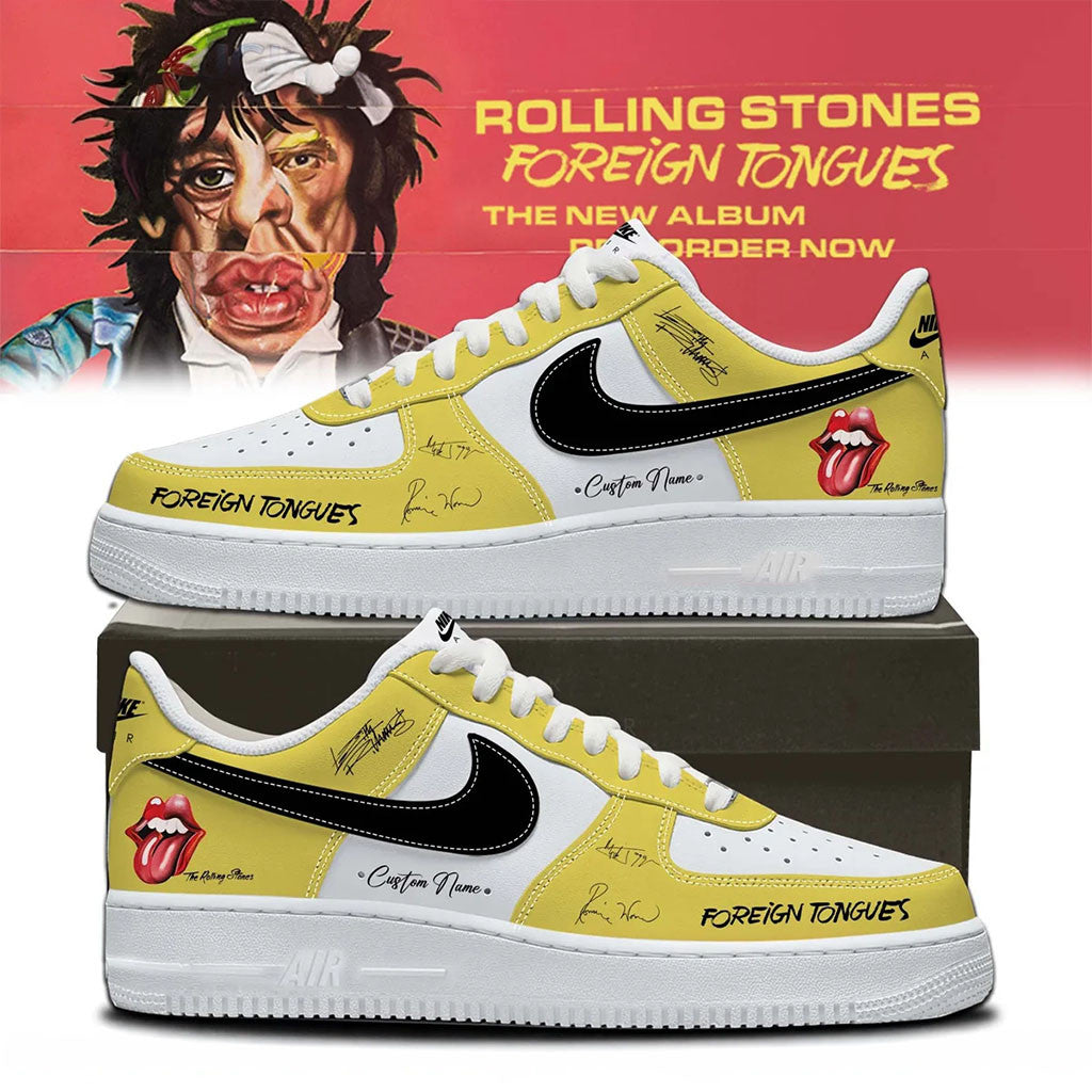 Custom The Rolling Stones Merch 2026 Foreign Tongues Signed Sneakers Present For Music Lover - Merchluma