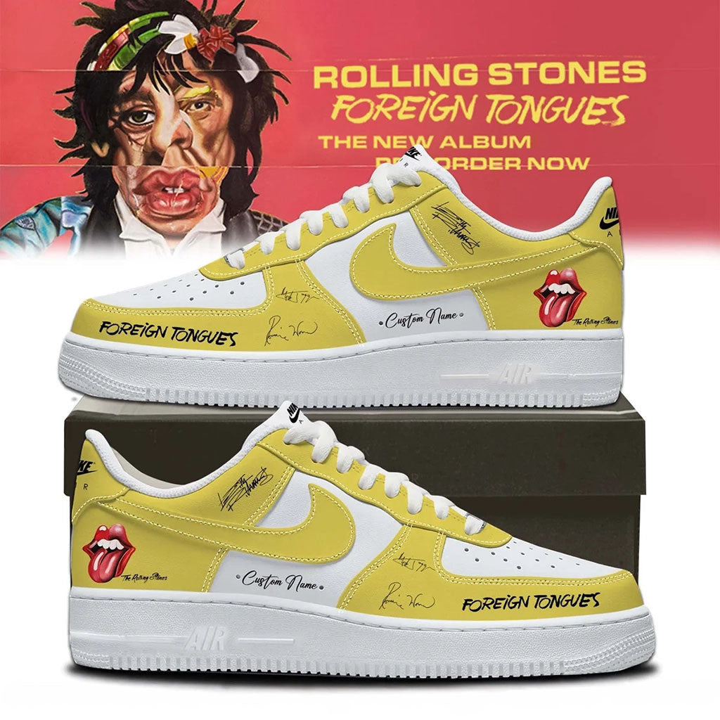 Customize The Rolling Stones Merch 2026 Foreign Tongues Signature Sneakers Gift For Music Fans - Merchluma