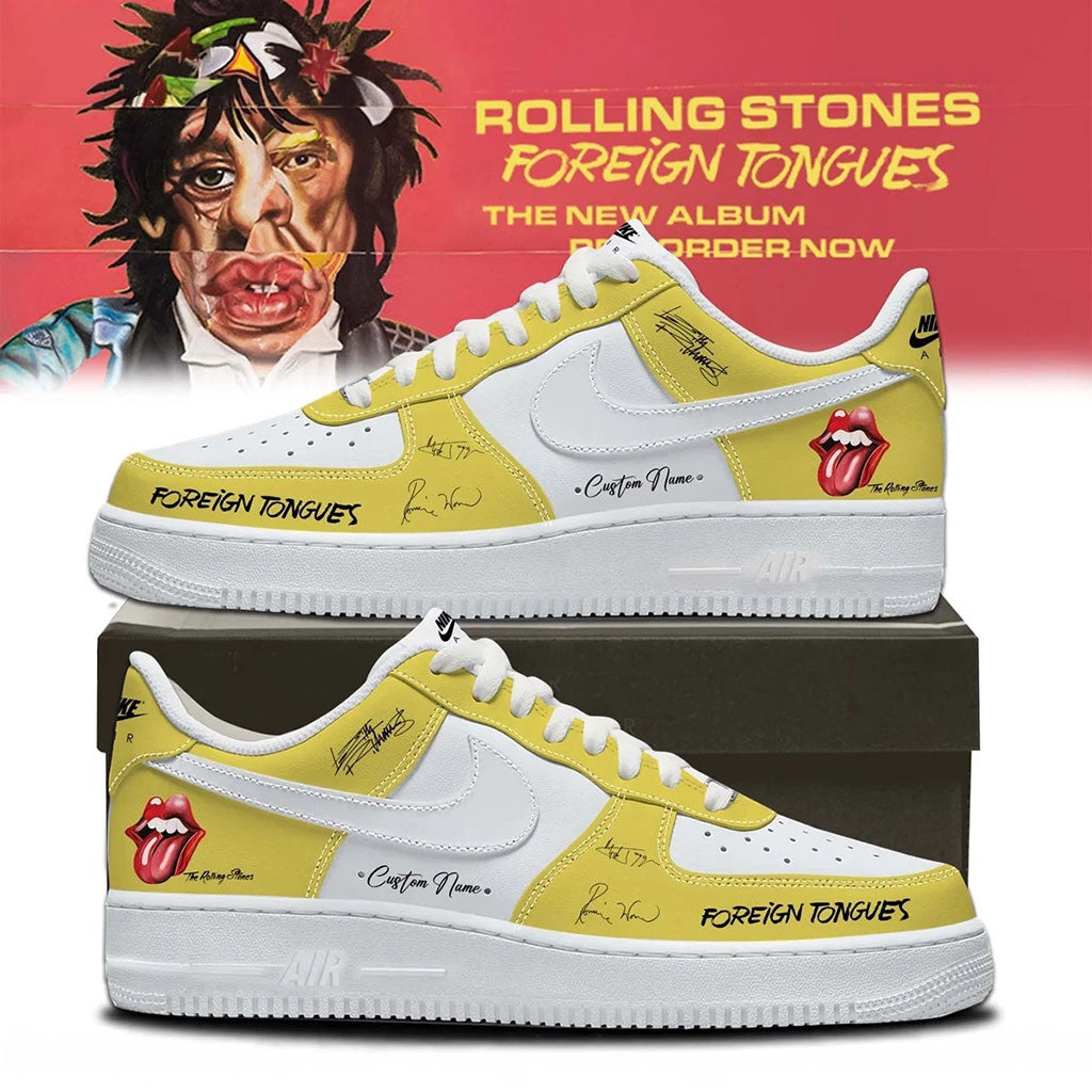 Personalized The Rolling Stones Foreign Tongues Sneakers The Rolling Stones Merch Signature - Merchluma