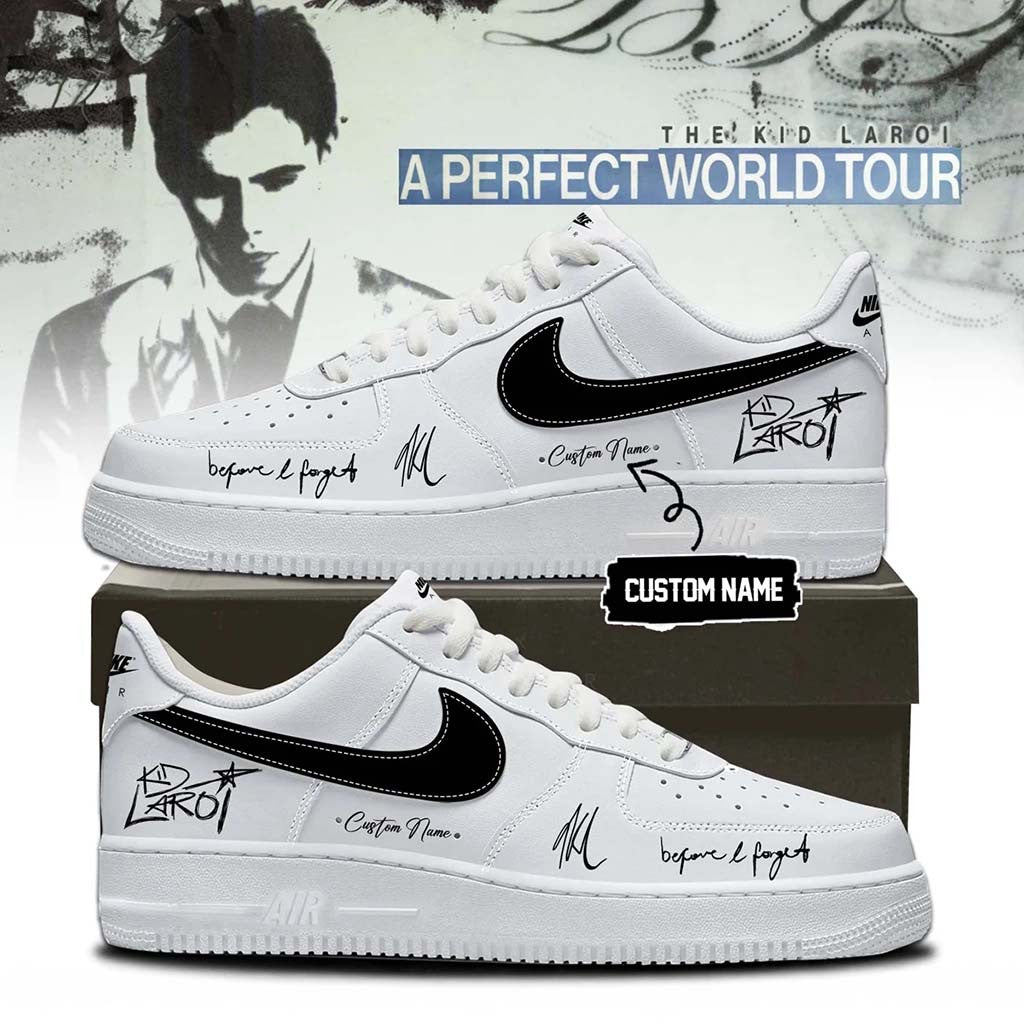 Customize The Kid Laroi Merch 2026 A Perfect World Tour Sneakers Before I Forget Shoes Fan Gear - Merchluma