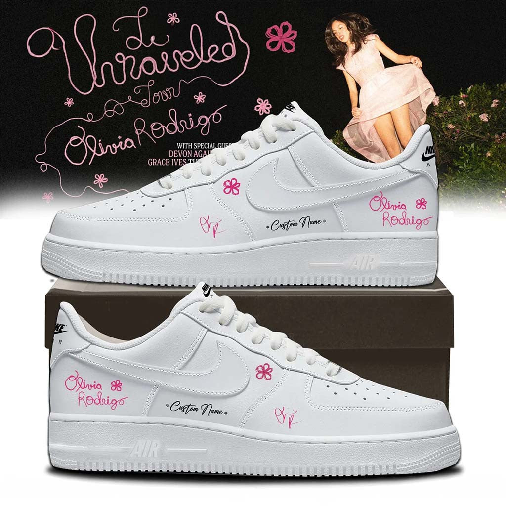 Personalized Olivia Rodrigo Merch The Unraveled Tour Signed Shoes Birthday Gifts For Music Lovers - Merchluma
