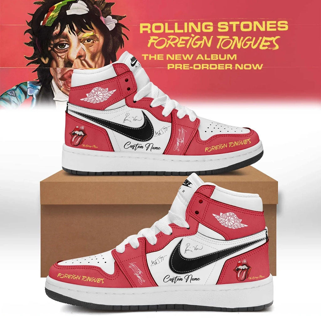 Personalized The Rolling Stones Merch 2026 Foreign Tongues Signed Sneakers Birthday Gift Ideas - Merchluma