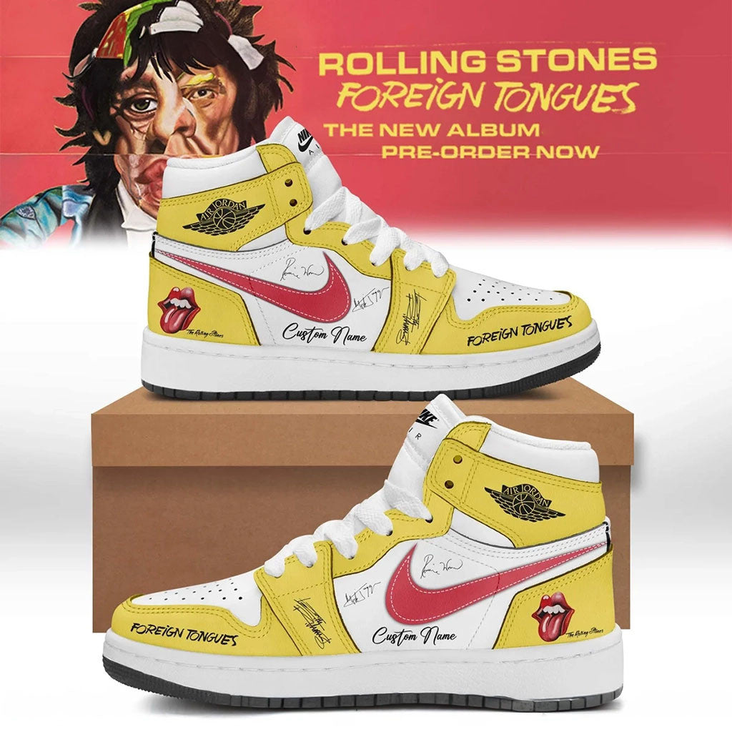 Customize The Rolling Stones Merch 2026 Foreign Tongues Sneakers Best Gift For Music Lovers - Merchluma