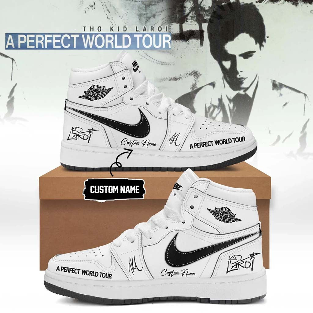 Personalized The Kid Laroi A Perfect World Tour Sneakers The Kid Laroi Merch Gift For Fans - Merchluma