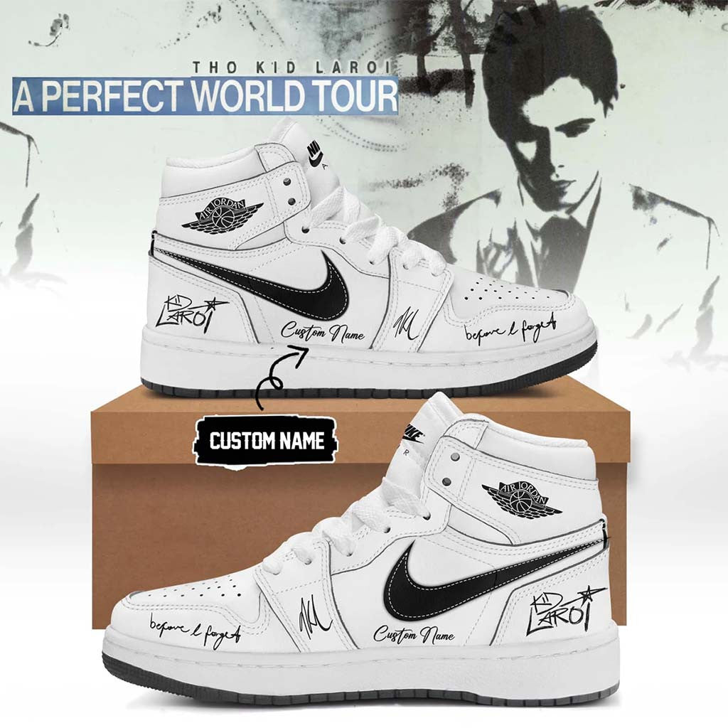 Personalized The Kid Laroi Merch 2026 A Perfect World Tour Sneakers Before I Forget Shoes Gift - Merchluma