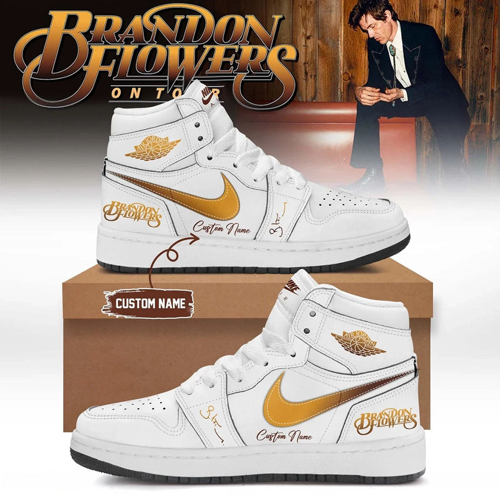 Custom Brandon Flowers On Tour 2026 Signature Sneakers Brandon Flowers Merch Gift For Fans - Merchluma