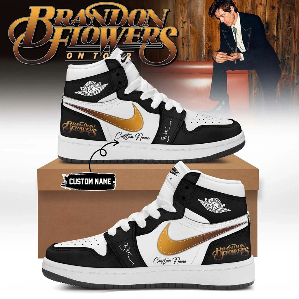 Custom Brandon Flowers On Tour 2026 Signed Sneakers Brandon Flowers Merch Gift For Brothers - Merchluma