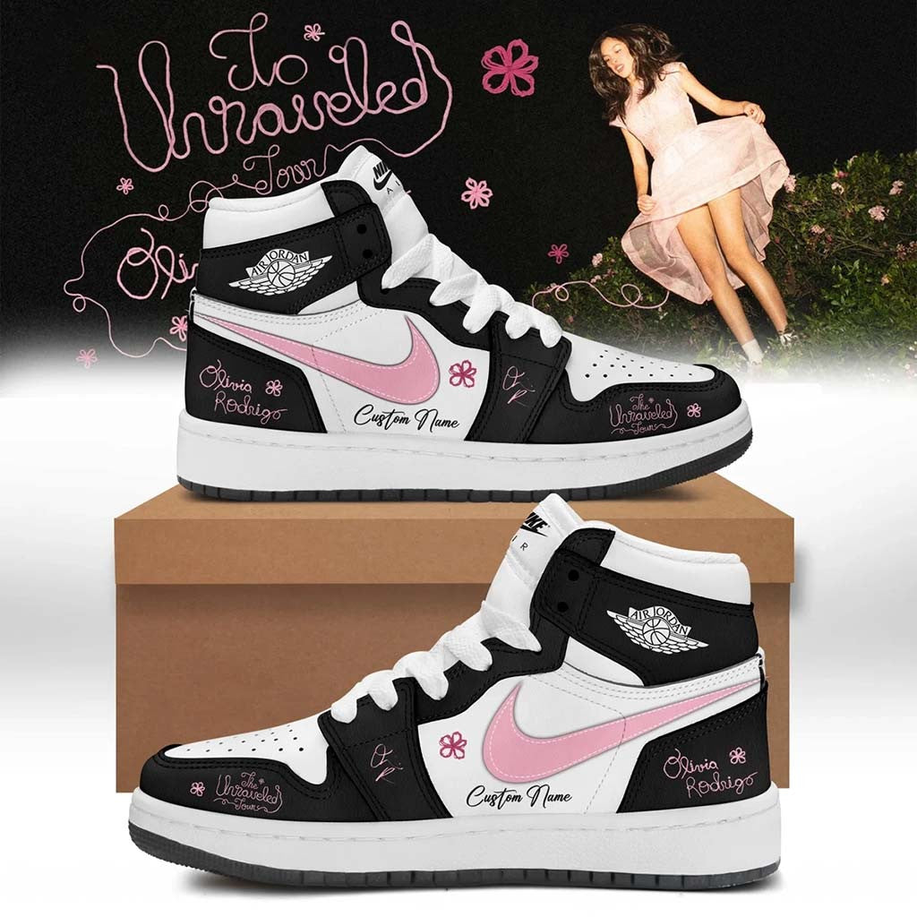 Customized Olivia Rodrigo Merch The Unraveled Tour Signed Shoes Presents For Music Lovers - Merchluma