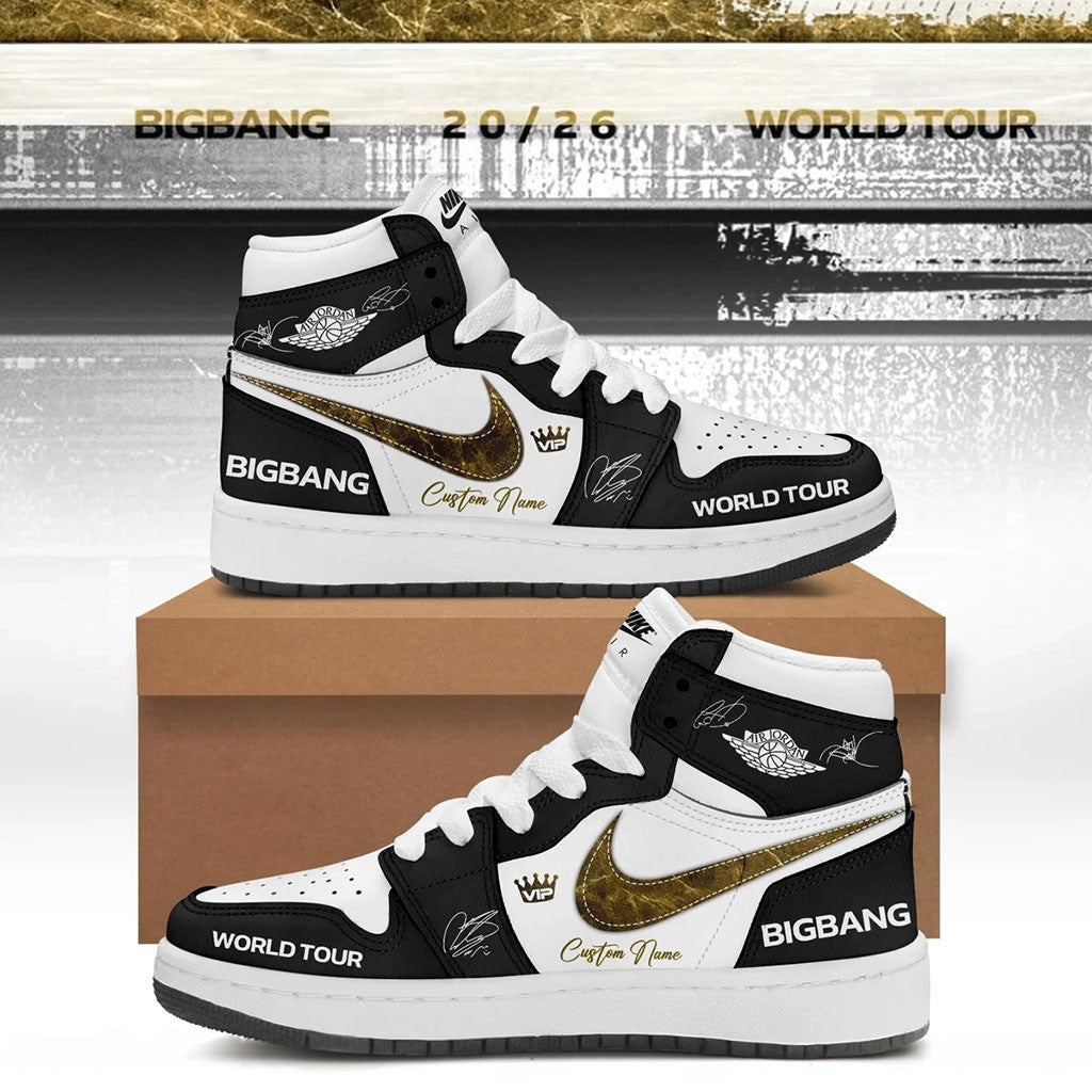 Personalized BigBang World Tour Signature Shoes Sneakers BigBang Merch 2026 Kpop Fan Gear - Merchluma
