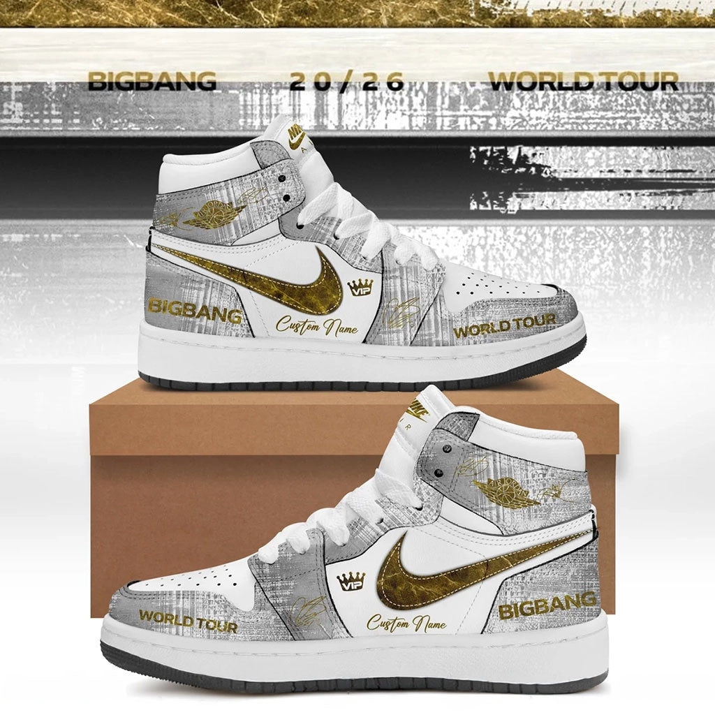 Personalized BigBang World Tour Signature Sneakers BigBang Merch 2026 Kpop Fan Gifts For VIPs - Merchluma