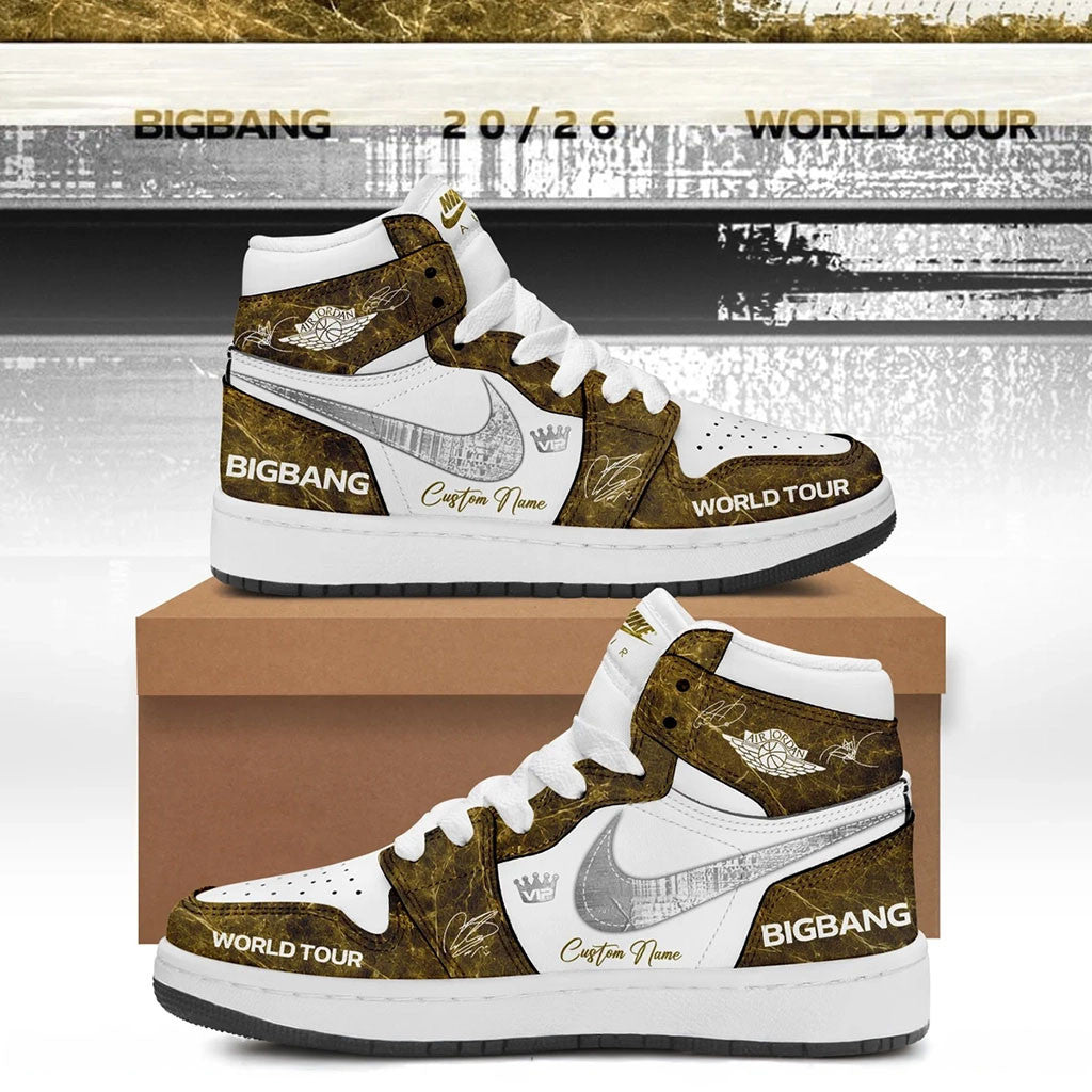 Personalized BigBang World Tour Signature Sneakers BigBang Merch 2026 VIP Shoes Kpop Gear - Merchluma