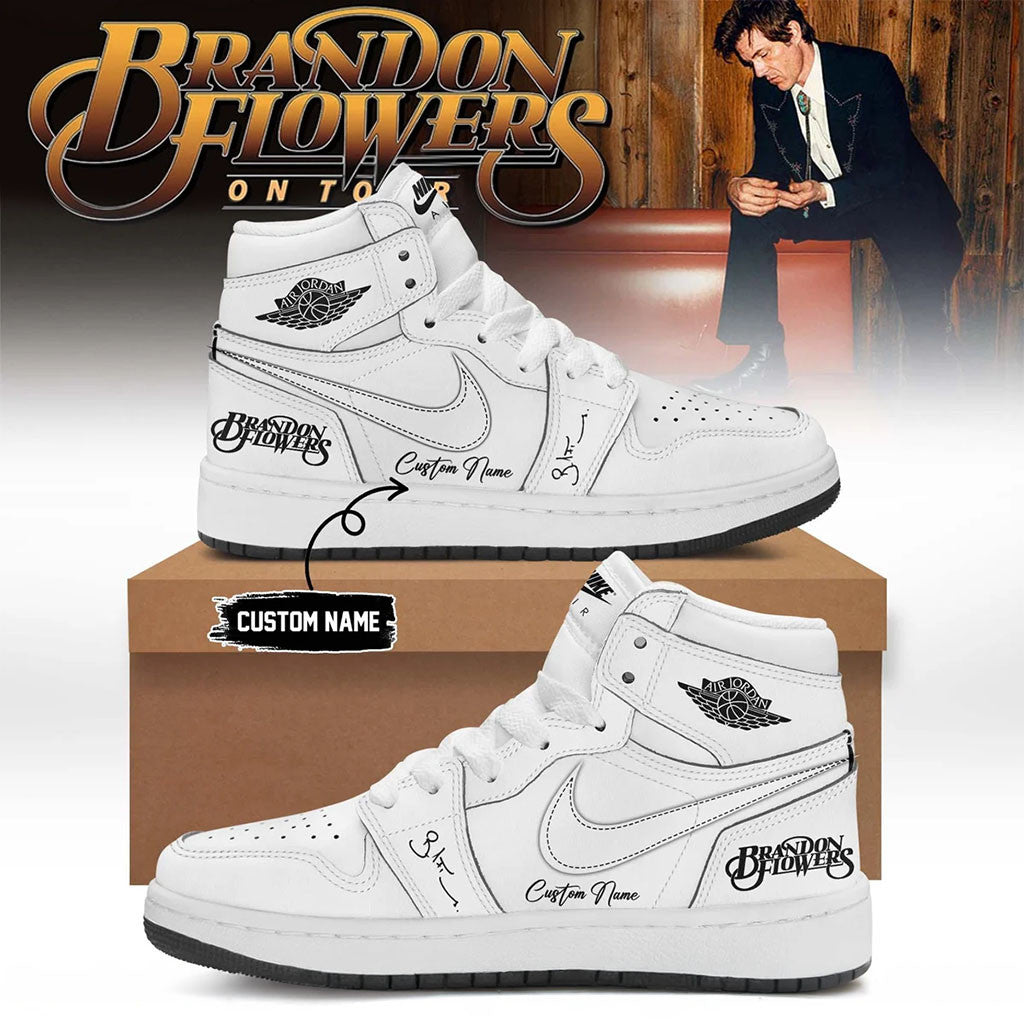 Personalized Brandon Flowers Merch BF On Tour 2026 Signature Sneakers Gift For Music Lovers - Merchluma