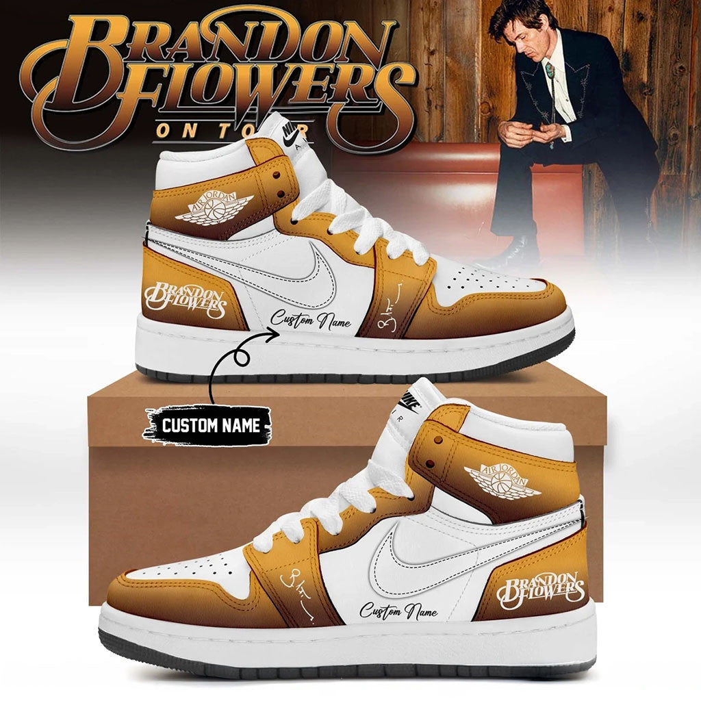 Personalized Brandon Flowers Merch On Tour 2026 Signed Sneakers Present For Music Lovers - Merchluma