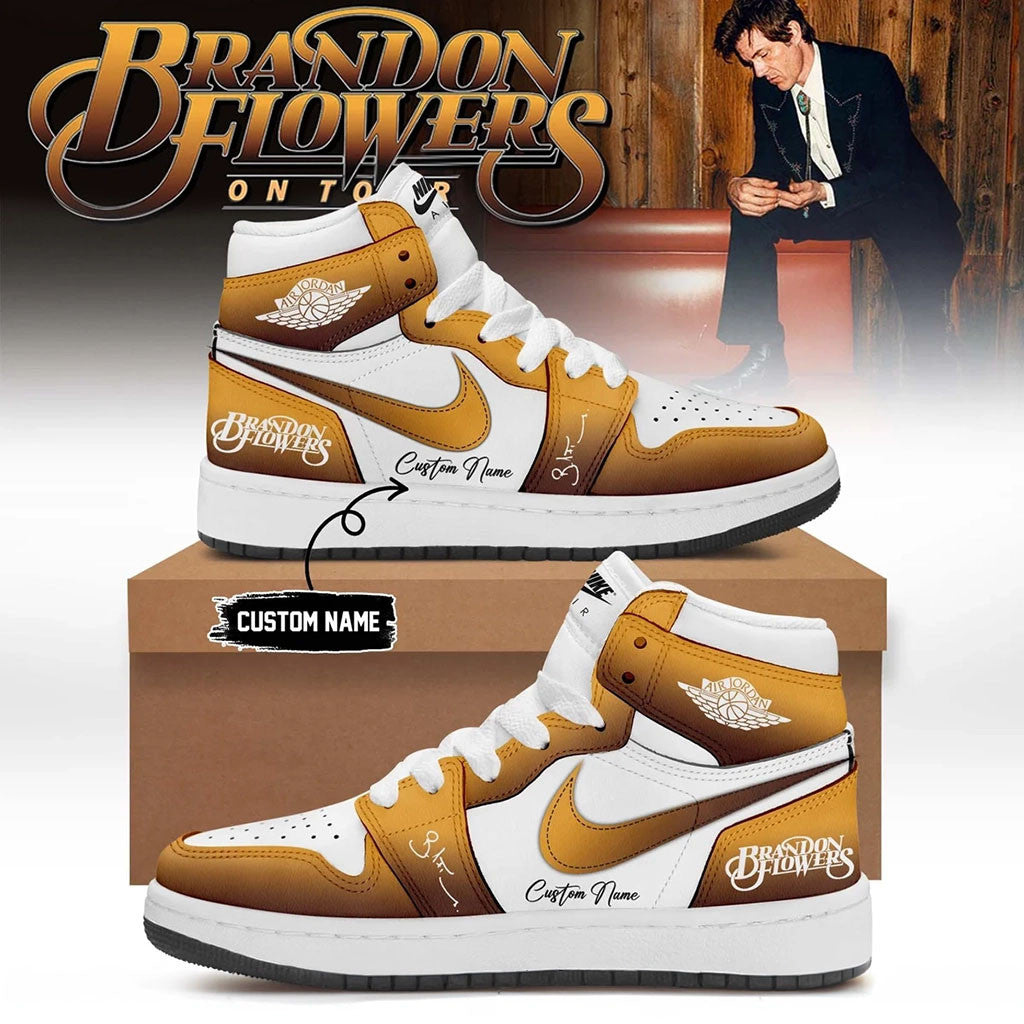 Personalized Brandon Flowers On Tour 2026 Signed Sneakers Brandon Flowers Merch Gift For Fans - Merchluma