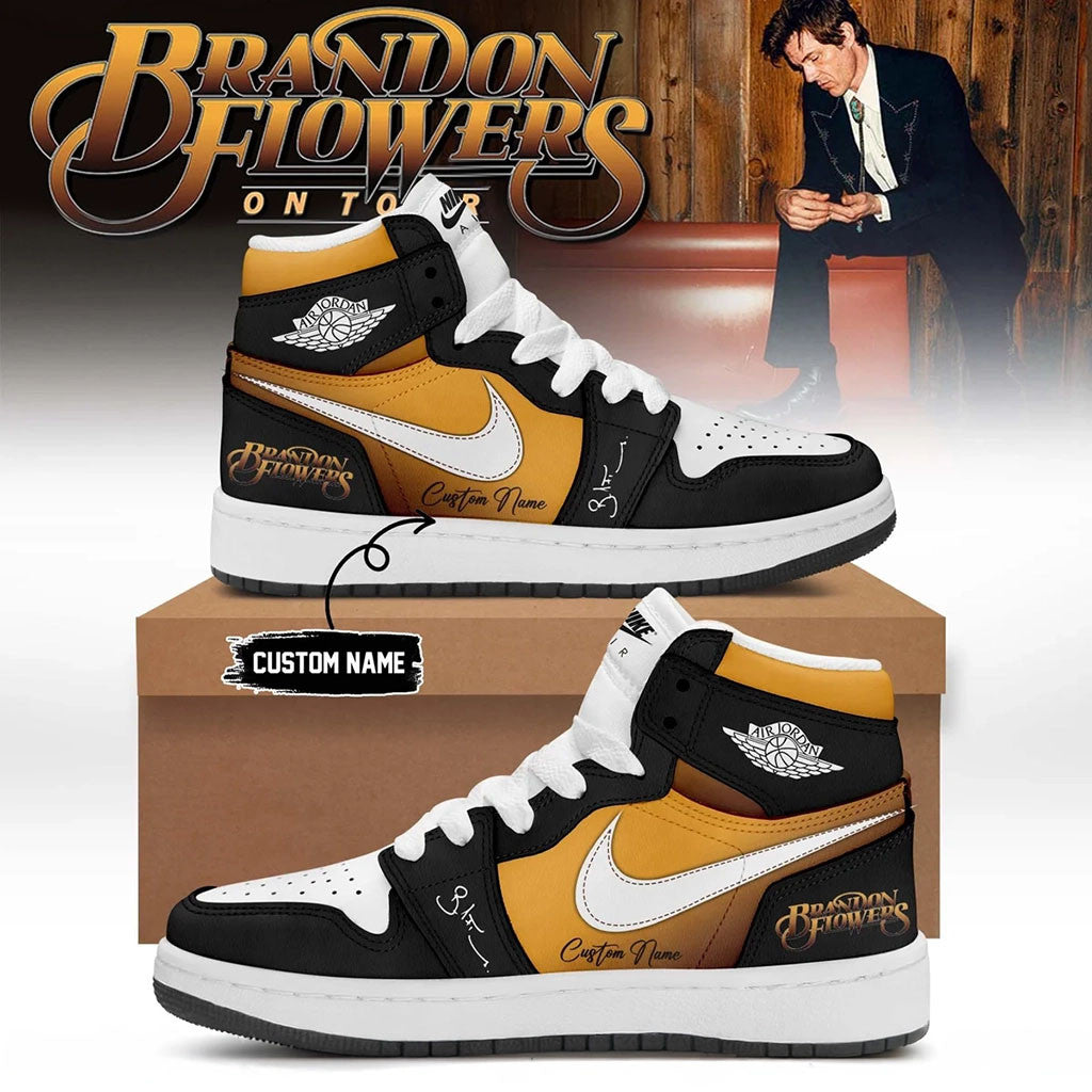 Personalized Brandon Flowers On Tour 2026 Signed Sneakers Brandon Flowers Merch - Merchluma