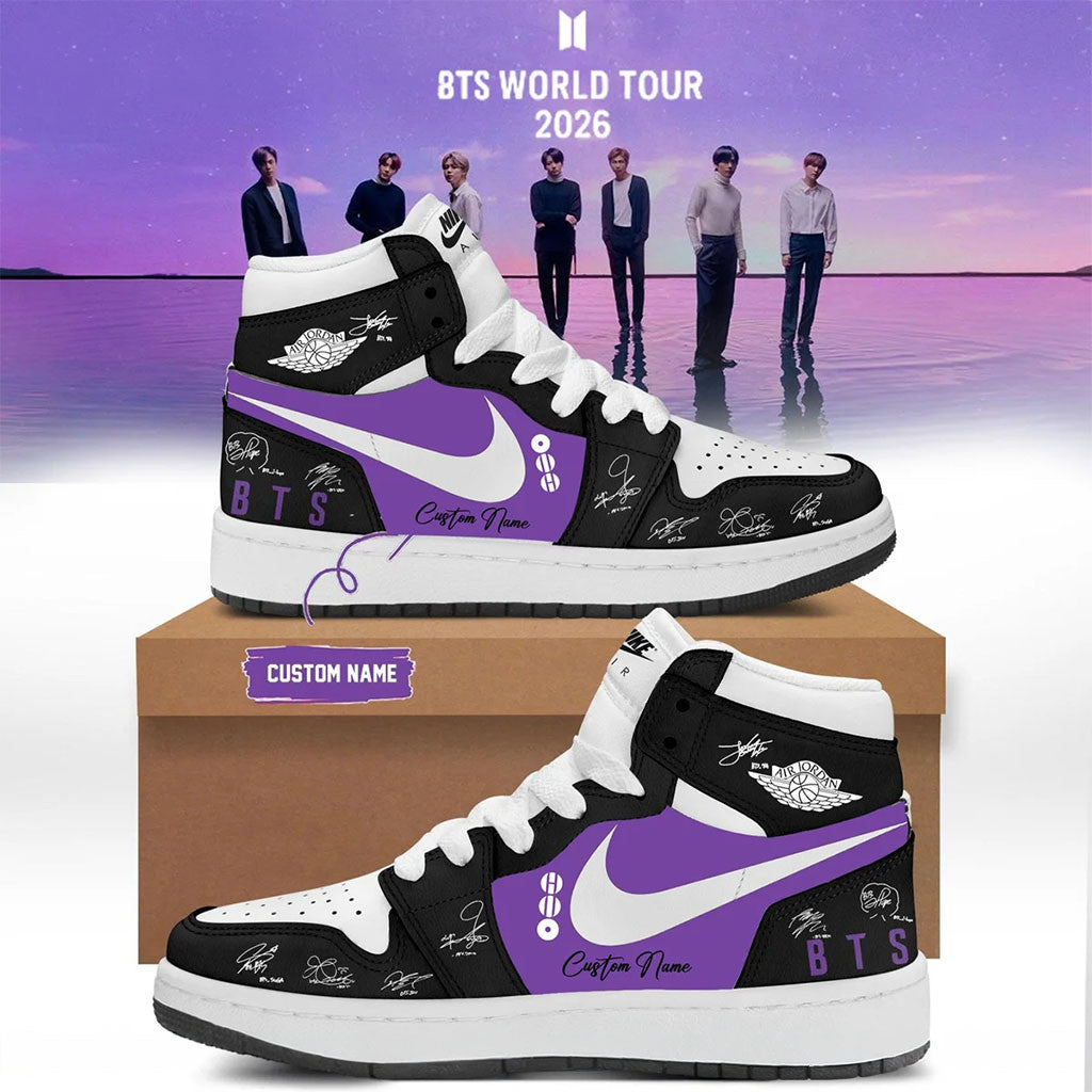 Personalized BTS World Tour 2026 Signature Sneakers BTS Merch Arirang Kpop Gear Gifts Ideas - Merchluma