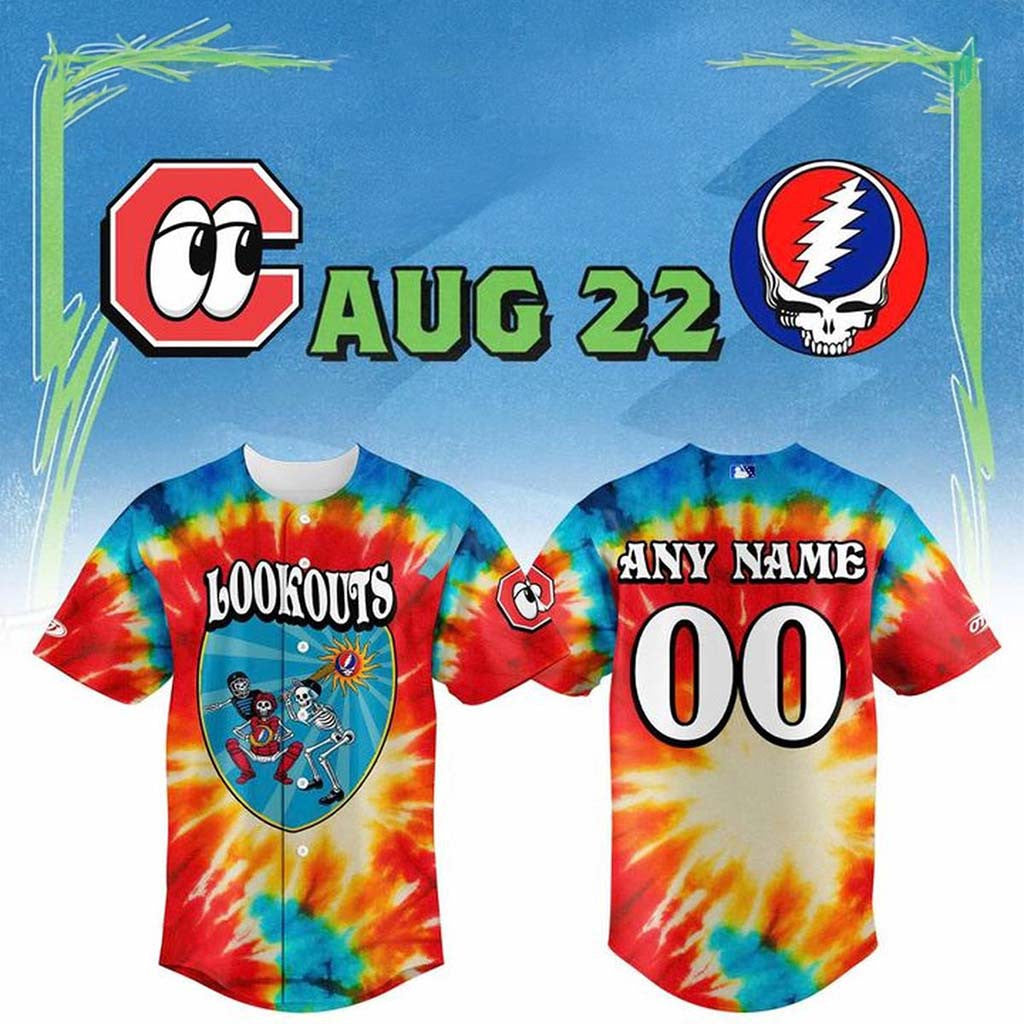 Personalized Chattanooga Lookouts 2026 Grateful Dead Night Jerseys Lookouts Merch Fan Gifts - Merchluma