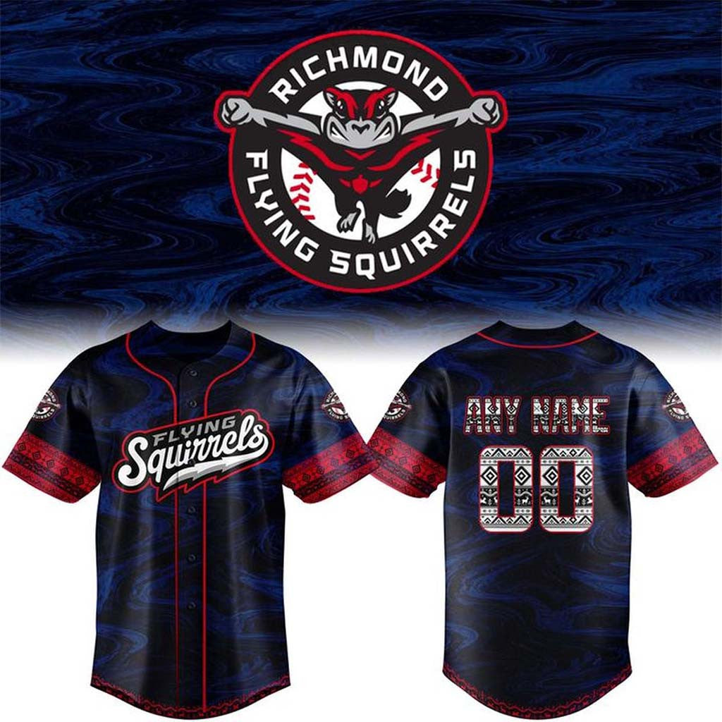 Personalized Richmond Flying Squirrels Native American Heritage Jersey Baseball Fan Merch - Merchluma
